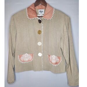 Vintage Taylor G. Dallas Texas Women's Jacket Blazer Med Art to Wear Mixed Media
